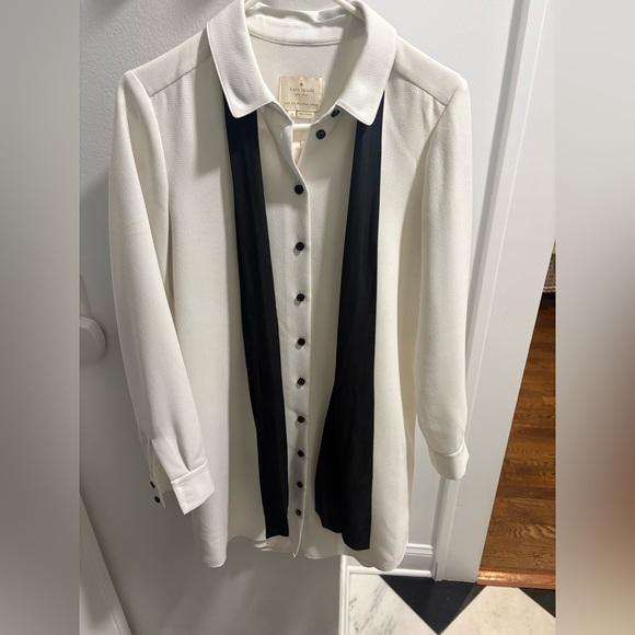 Kate Spade Long Sleeve White Dress with Black Bow - Picture 6 of 13